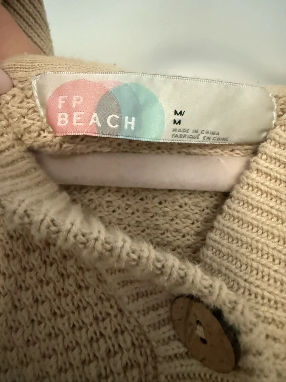 Free People Cream Knit Hooded Romper